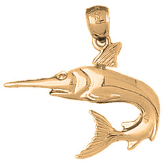 Yellow Gold-plated Silver Mahi Mahi Pendant