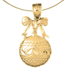 14K or 18K Gold Christmas Ornament Pendant