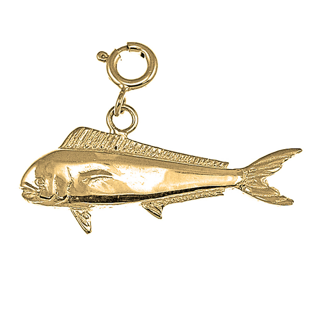 Yellow Gold-plated Silver Mahi Mahi Pendant