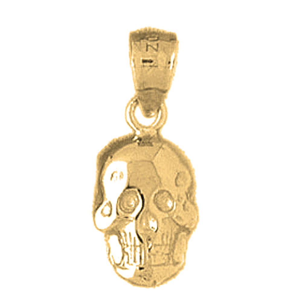 Yellow Gold-plated Silver Skull Pendant