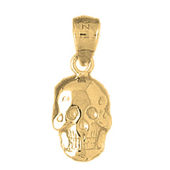 Yellow Gold-plated Silver Skull Pendant