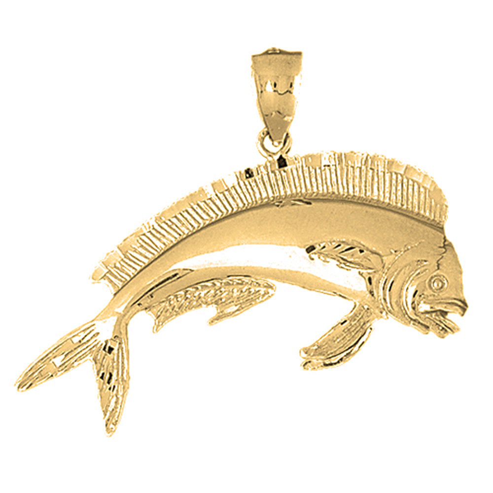 Yellow Gold-plated Silver Mahi Mahi Pendant
