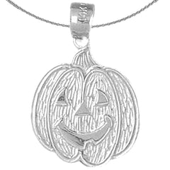 Kürbisanhänger aus Sterlingsilber (rhodiniert oder gelbvergoldet)