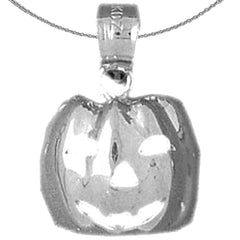 Sterling Silver Pumpkin Pendant (Rhodium or Yellow Gold-plated)