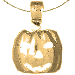 Sterling Silver Pumpkin Pendant (Rhodium or Yellow Gold-plated)