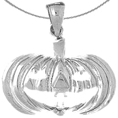 Sterling Silver Pumpkin Pendant (Rhodium or Yellow Gold-plated)