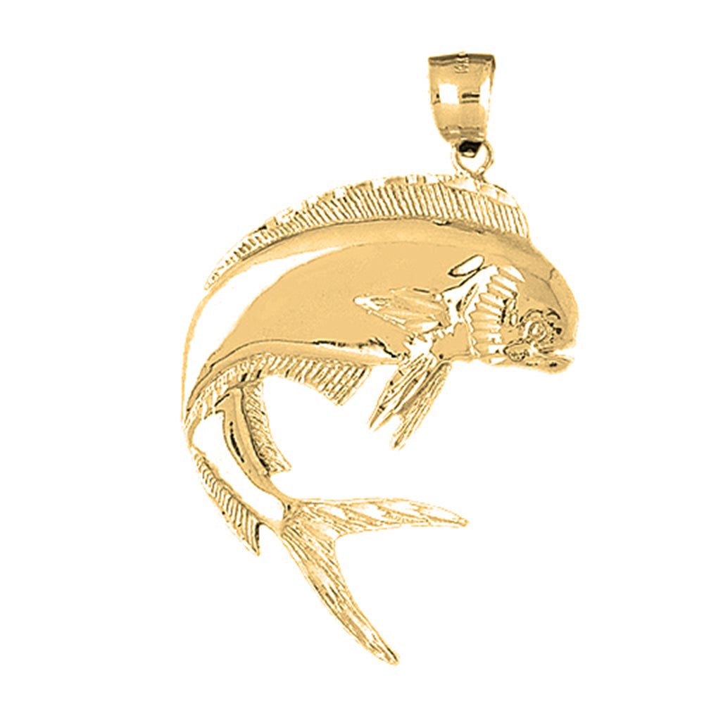 Yellow Gold-plated Silver Mahi Mahi Pendant
