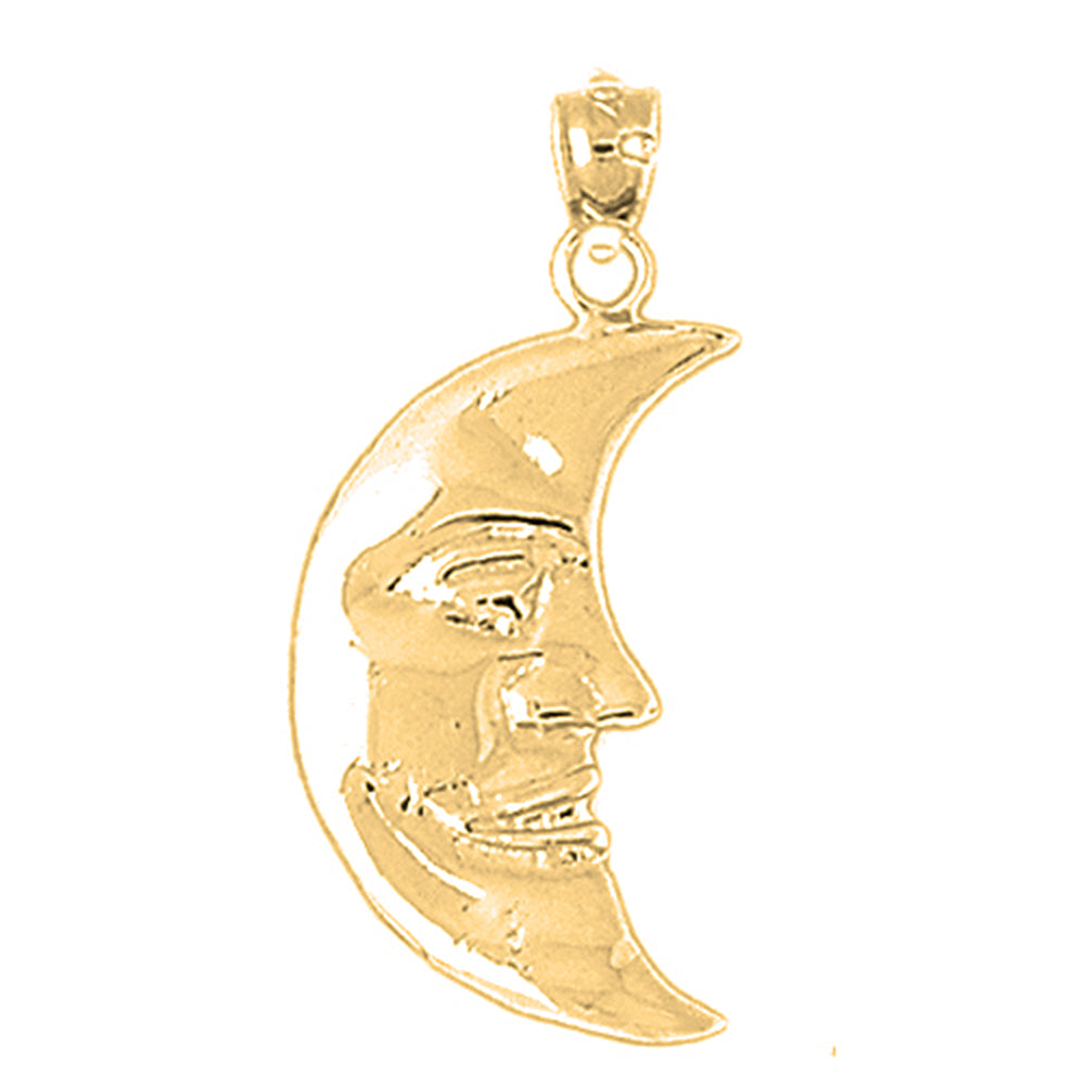 Yellow Gold-plated Silver Moon Pendant