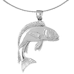 Sterling Silver Mahi Mahi Pendant (Rhodium or Yellow Gold-plated)
