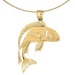 Sterling Silver Mahi Mahi Pendant (Rhodium or Yellow Gold-plated)