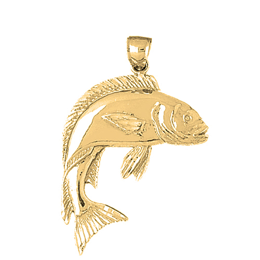 Yellow Gold-plated Silver Mahi Mahi Pendant