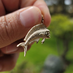 Sterling Silver Mahi Mahi Pendant (Rhodium or Yellow Gold-plated)