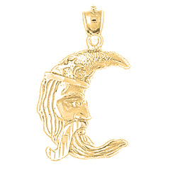 Yellow Gold-plated Silver Moon Pendant