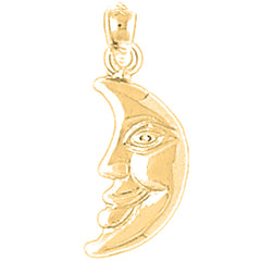 Yellow Gold-plated Silver Moon Pendant