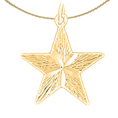 Sterling Silver Star Pendant (Rhodium or Yellow Gold-plated)