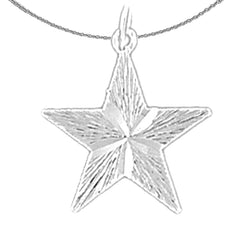 Sterling Silver Star Pendant (Rhodium or Yellow Gold-plated)