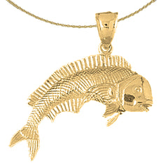 Sterling Silver Mahi Mahi Pendant (Rhodium or Yellow Gold-plated)