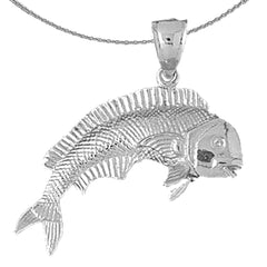 Sterling Silver Mahi Mahi Pendant (Rhodium or Yellow Gold-plated)