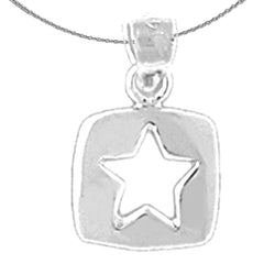 Sterling Silver Star Pendant (Rhodium or Yellow Gold-plated)