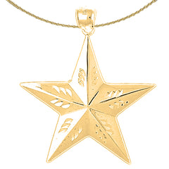 Sterling Silver Star Pendant (Rhodium or Yellow Gold-plated)