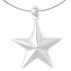 Sterling Silver Star Pendant (Rhodium or Yellow Gold-plated)
