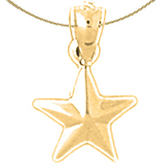 Sterling Silver Star Pendant (Rhodium or Yellow Gold-plated)