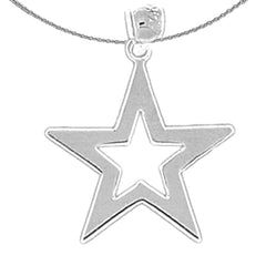 Sterling Silver Star Pendant (Rhodium or Yellow Gold-plated)