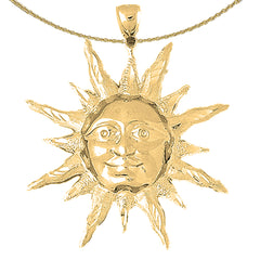 Sonnenanhänger aus Sterlingsilber (rhodiniert oder gelbvergoldet)