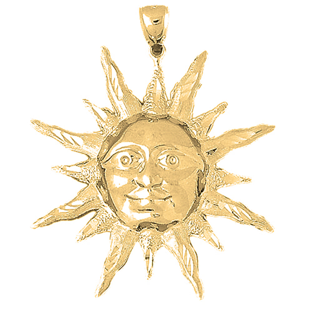 Yellow Gold-plated Silver Sun Pendant
