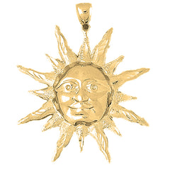 Yellow Gold-plated Silver Sun Pendant