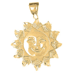 Yellow Gold-plated Silver Sun Pendant