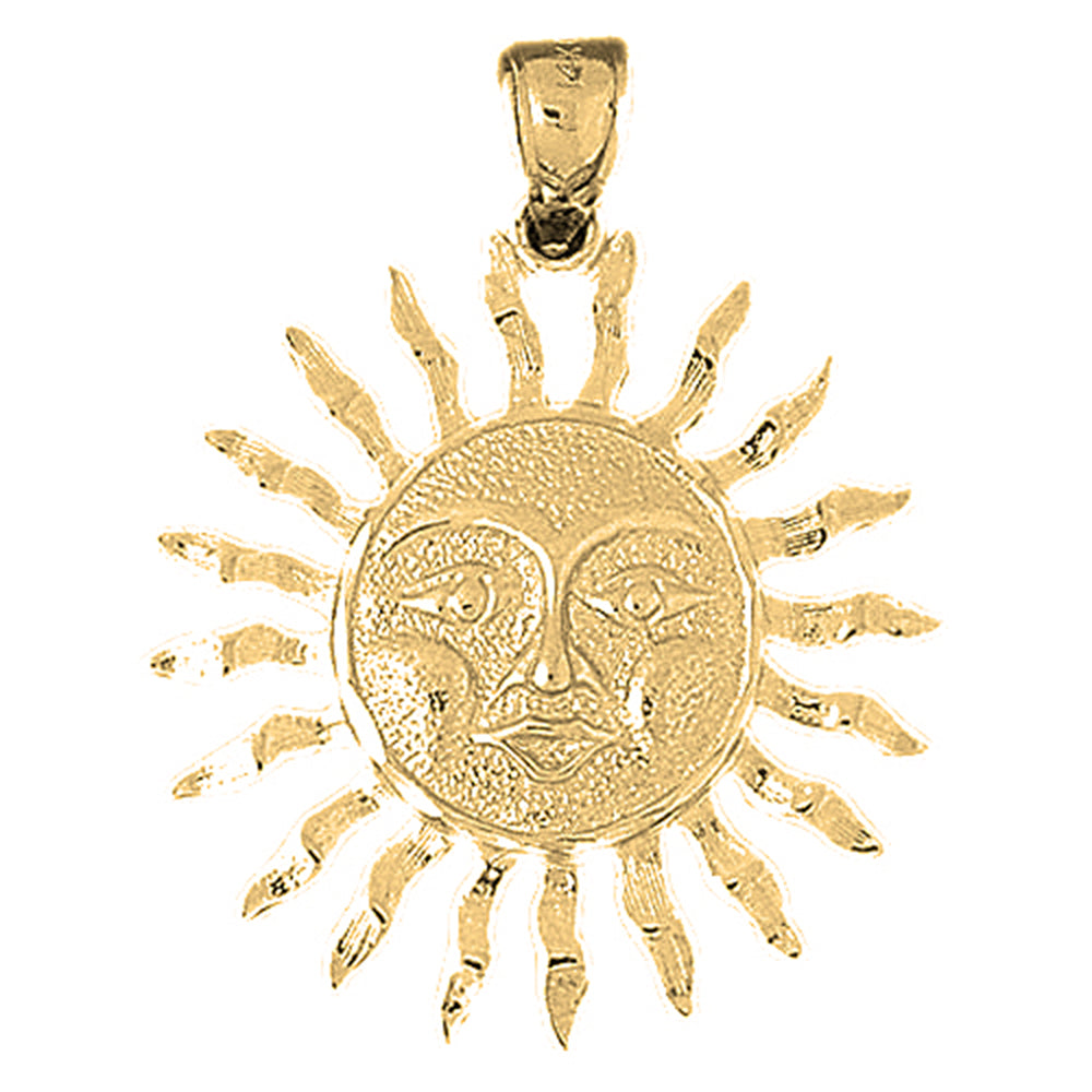 Yellow Gold-plated Silver Sun Pendant