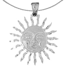 Sterling Silver Sun Pendant (Rhodium or Yellow Gold-plated)