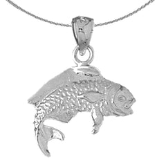 Sterling Silver Mahi Mahi Pendant (Rhodium or Yellow Gold-plated)
