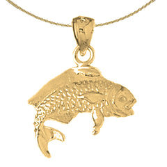 Sterling Silver Mahi Mahi Pendant (Rhodium or Yellow Gold-plated)