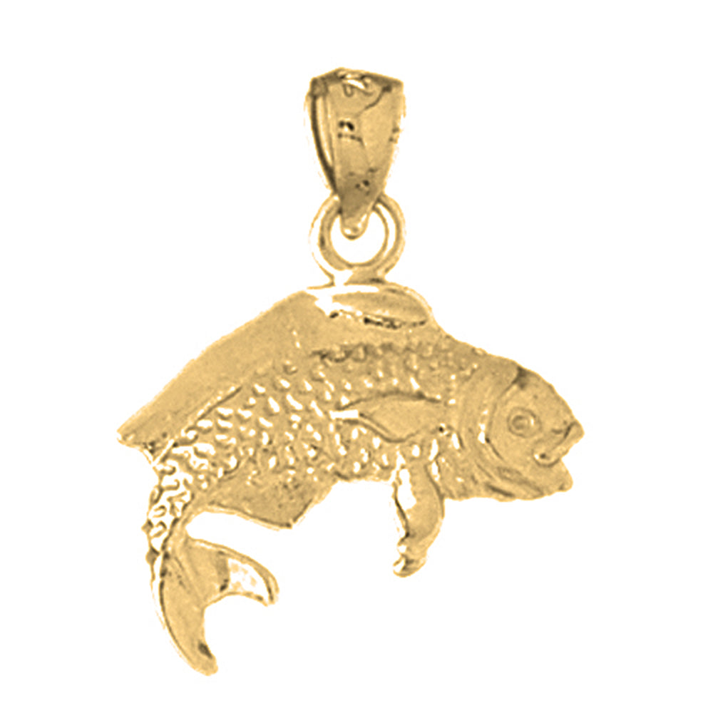 Yellow Gold-plated Silver Mahi Mahi Pendant