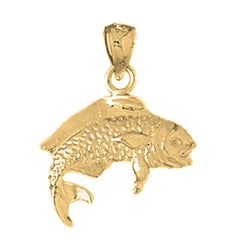 Yellow Gold-plated Silver Mahi Mahi Pendant