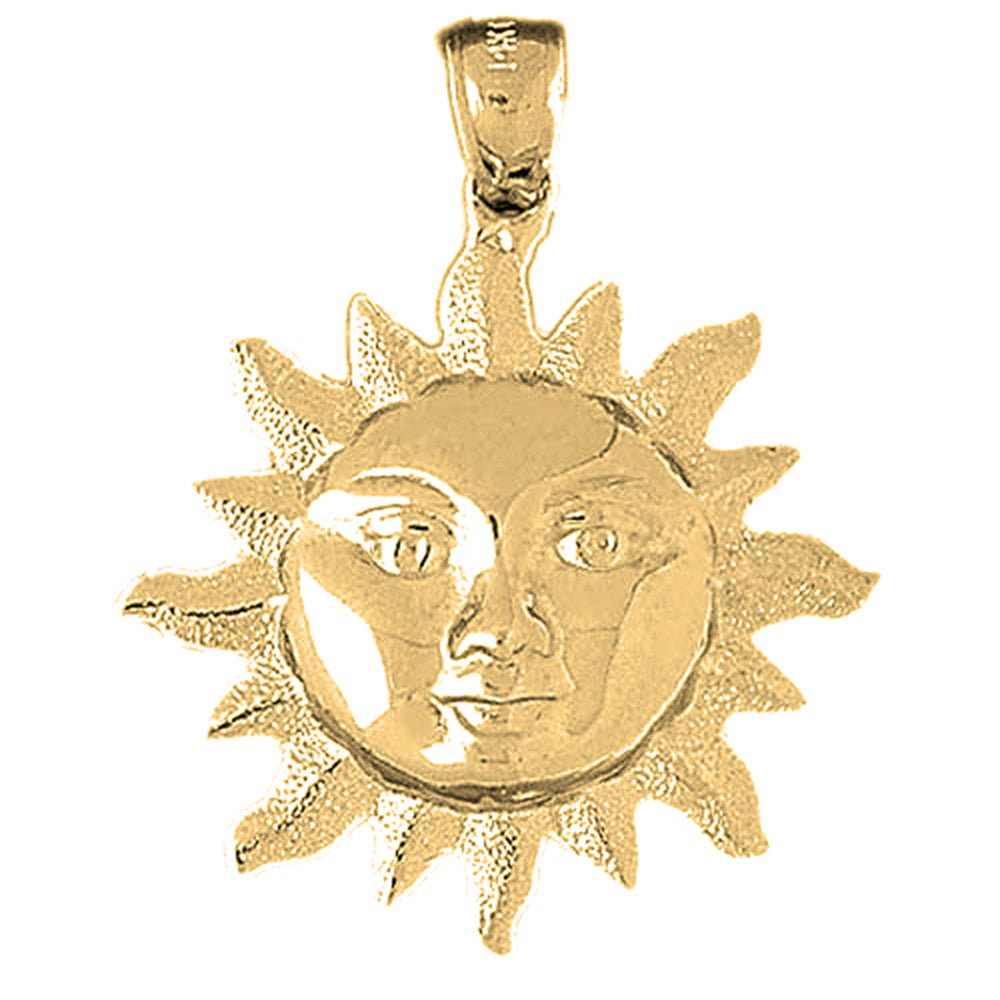 Yellow Gold-plated Silver Sun Pendant