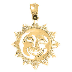 Yellow Gold-plated Silver Sun Pendant