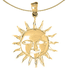 Sterling Silver Sun Pendant (Rhodium or Yellow Gold-plated)