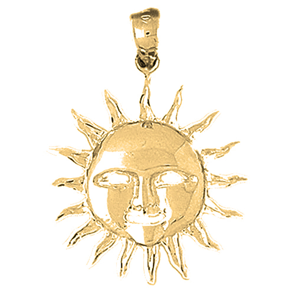 Yellow Gold-plated Silver Sun Pendant