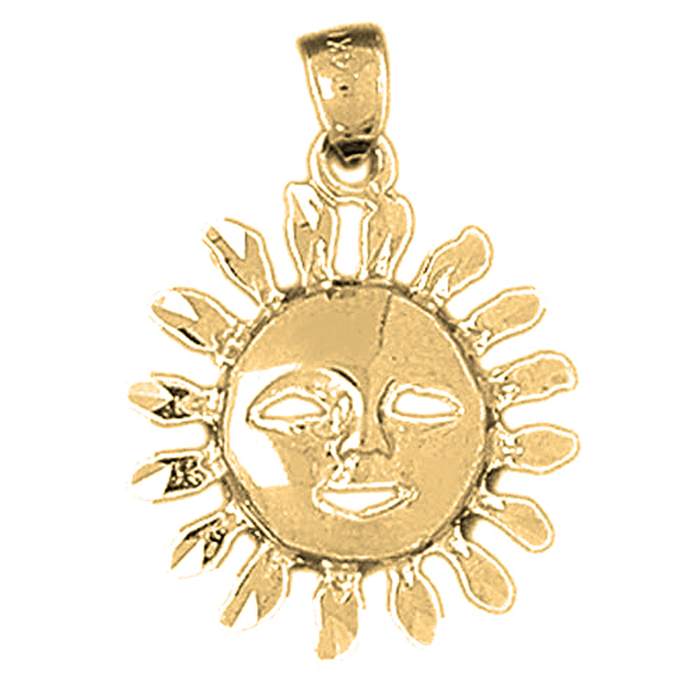 Yellow Gold-plated Silver Sun Pendant