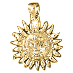 Yellow Gold-plated Silver Sun Pendant