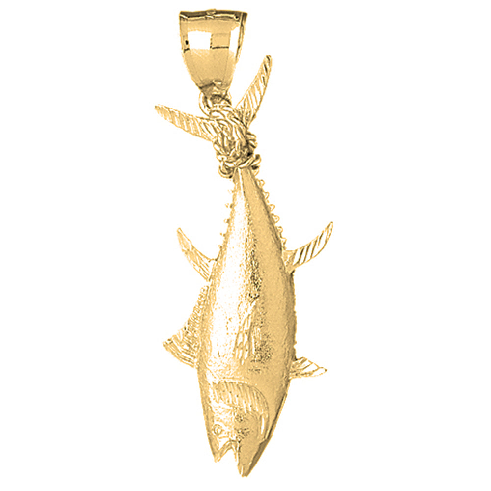 Yellow Gold-plated Silver Tuna Pendant