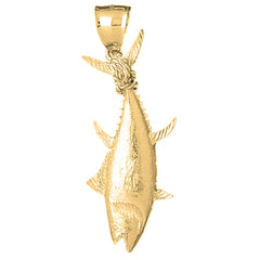 Yellow Gold-plated Silver Tuna Pendant