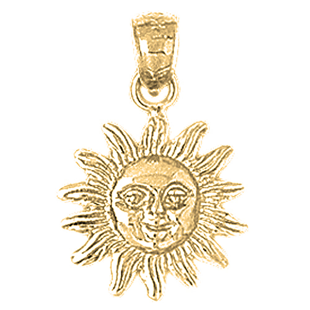 Yellow Gold-plated Silver Sun Pendant
