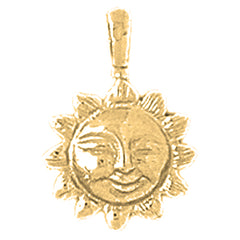 Yellow Gold-plated Silver Sun Pendant