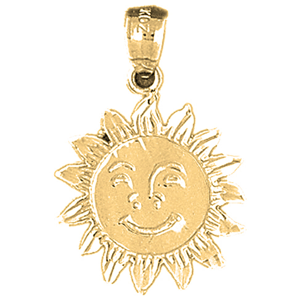 Yellow Gold-plated Silver Sun Pendant