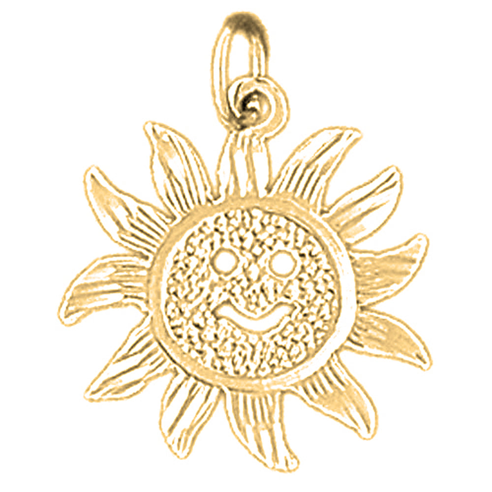 Yellow Gold-plated Silver Sun Pendant
