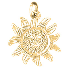Yellow Gold-plated Silver Sun Pendant